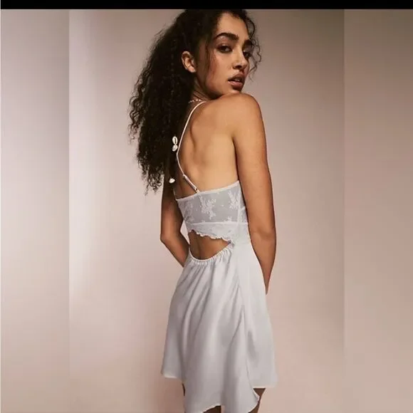 Free People | Intimates & Sleepwear | Intimately Freepeople Ready Now Satin  Lace Mini Slip Dress Nwt | Poshmark